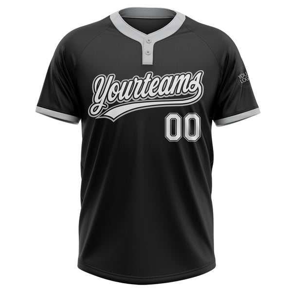 Custom White Crimson-Gray Two-Button Unisex Softball Jersey Fast Shipping –  FiitgCustom