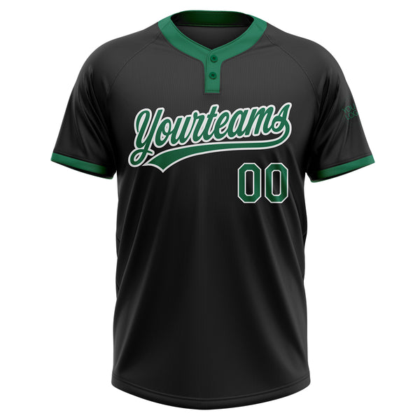 Custom Softball Jersey Kelly Green White Pinstripe White-Gray Authentic