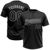 Custom Black Black-Gray Two-Button Unisex Softball Jersey