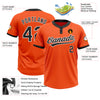 Custom Orange Black-White Two-Button Unisex Softball Jersey