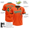 Custom Orange Green-White Two-Button Unisex Softball Jersey