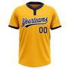 Custom Gold Navy-White Two-Button Unisex Softball Jersey