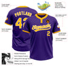 Custom Purple Gold-White Two-Button Unisex Softball Jersey