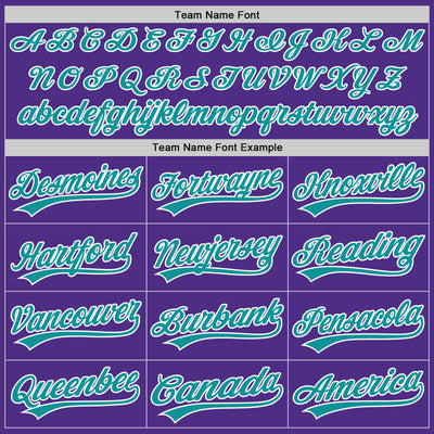 Custom Purple Teal-White Two-Button Unisex Softball Jersey