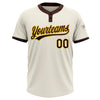 Custom Cream Brown-Gold Two-Button Unisex Softball Jersey