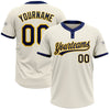 Custom Cream Navy-Gold Two-Button Unisex Softball Jersey