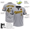 Custom Gray Black-Gold Two-Button Unisex Softball Jersey