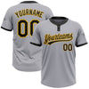 Custom Gray Black-Gold Two-Button Unisex Softball Jersey