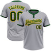 Custom Gray Green-Gold Two-Button Unisex Softball Jersey