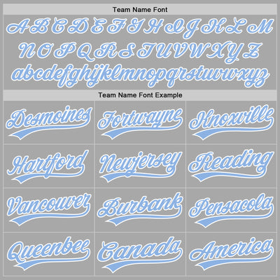 Custom Gray Light Blue-White Two-Button Unisex Softball Jersey