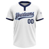 Custom White Navy-Powder Blue Two-Button Unisex Softball Jersey