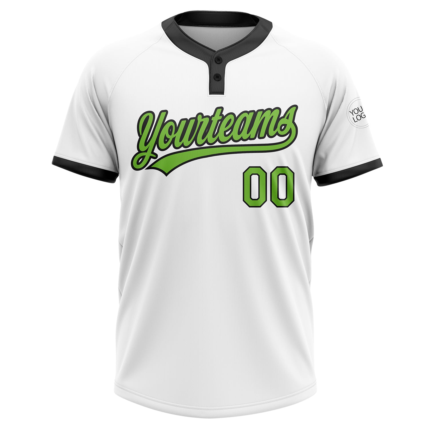 Custom Softball Jersey Black Neon Green-White - Personalized Your