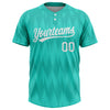 Custom Aqua White 3D Pattern Two-Button Unisex Softball Jersey