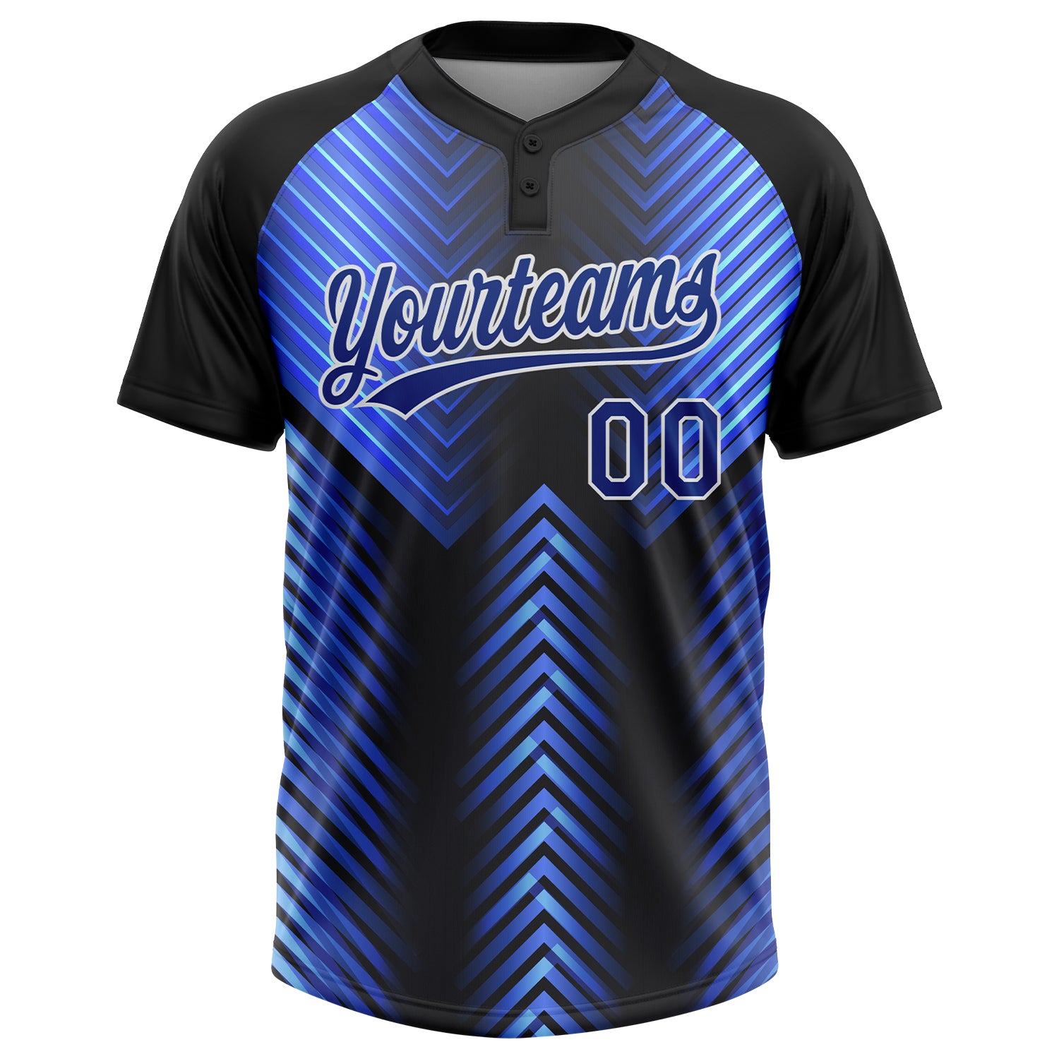 Custom 3D Pattern Softball Jersey Figure Purple Navy-Pink Two-Button Unisex  - FansIdea