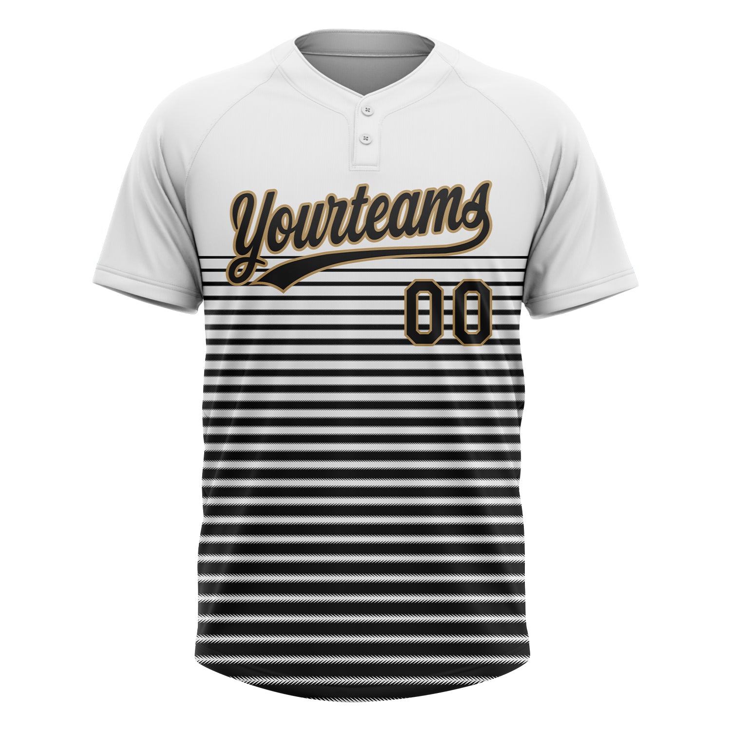 Custom White Red-Black 3D Pattern Two-Button Unisex Softball Jersey