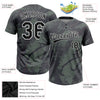 Custom Olive Black-White 3D Pattern Salute To Service Two-Button Unisex Softball Jersey