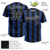 Custom Royal Black-White 3D Pattern Two-Button Unisex Softball Jersey