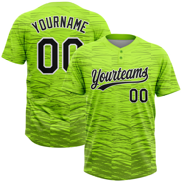 neon green with black and a white accent  Softball uniforms, Softball  outfits, Softball jerseys