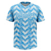 Custom White Light Blue 3D Pattern Two-Button Unisex Softball Jersey