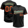 Custom Black Orange-Kelly Green Two-Button Unisex Softball Jersey