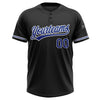 Custom Black Royal-White Two-Button Unisex Softball Jersey