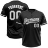 Custom Black White-Gray Two-Button Unisex Softball Jersey