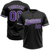 Custom Black Purple-White Two-Button Unisex Softball Jersey