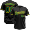 Custom Black Kelly Green-Yellow Two-Button Unisex Softball Jersey