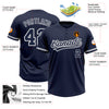 Custom Navy Navy-Gray Two-Button Unisex Softball Jersey