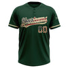 Custom Green Vintage USA Flag-City Cream Two-Button Unisex Softball Jersey