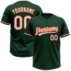 Custom Green White-Orange Two-Button Unisex Softball Jersey