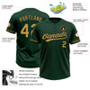 Custom Green Old Gold-Black Two-Button Unisex Softball Jersey