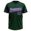 Custom Green Purple-White Two-Button Unisex Softball Jersey