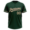 Custom Green City Cream-Black Two-Button Unisex Softball Jersey