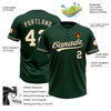 Custom Green City Cream-Black Two-Button Unisex Softball Jersey