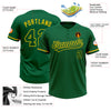 Custom Kelly Green Kelly Green-Yellow Two-Button Unisex Softball Jersey