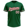 Custom Kelly Green White-Red Two-Button Unisex Softball Jersey