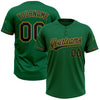 Custom Kelly Green Black-Old Gold Two-Button Unisex Softball Jersey