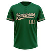 Custom Kelly Green City Cream-Black Two-Button Unisex Softball Jersey