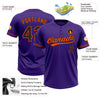 Custom Purple Black-Orange Two-Button Unisex Softball Jersey