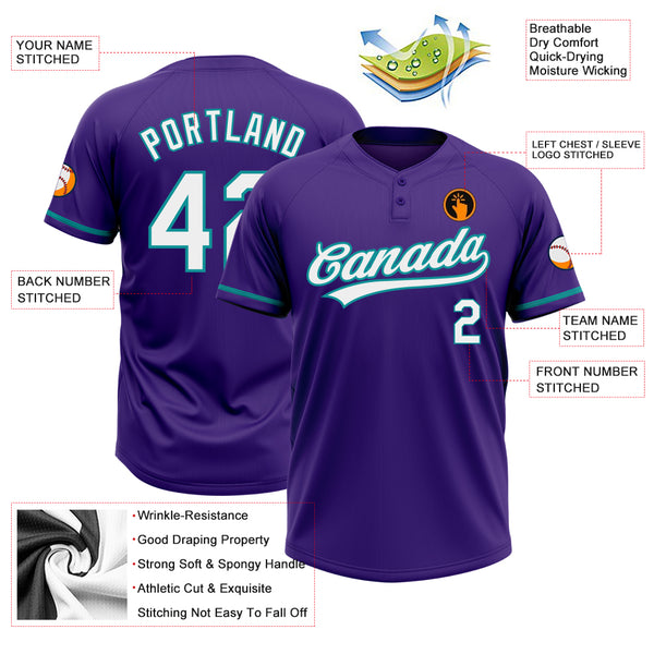 Custom Rockies Full Button Baseball Jerseys, Retro Purple