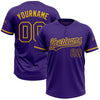 Custom Purple Purple-Yellow Two-Button Unisex Softball Jersey