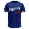 Custom Royal White-Red Two-Button Unisex Softball Jersey