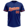 Custom Royal Orange-White Two-Button Unisex Softball Jersey