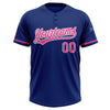 Custom Royal Pink-White Two-Button Unisex Softball Jersey