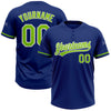 Custom Royal Neon Green-White Two-Button Unisex Softball Jersey