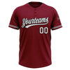 Custom Crimson White-Black Two-Button Unisex Softball Jersey