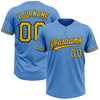 Custom Powder Blue Yellow-Black Two-Button Unisex Softball Jersey