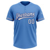 Custom Powder Blue White-Royal Two-Button Unisex Softball Jersey