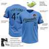 Custom Powder Blue Navy Gray-Teal Two-Button Unisex Softball Jersey